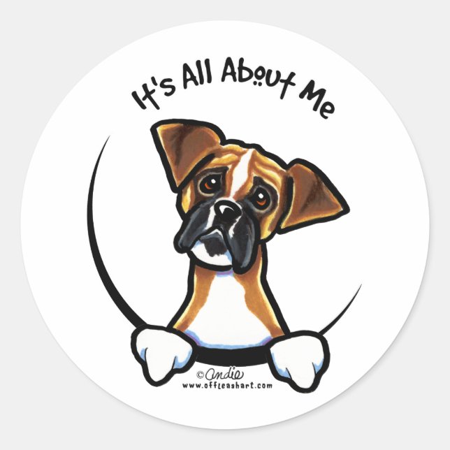 Its All About Me :: Boxer Classic Round Sticker (Front)