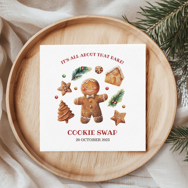 It's All About That Bake Cookie Swap  Napkins (You'll go nuts and bolts for this ultra cool robot party napkin )