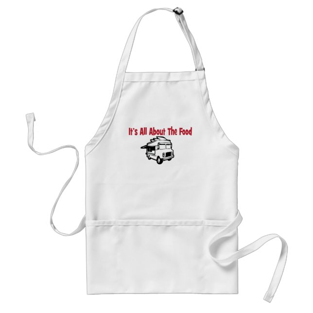 its' all about the food food truck adult apron (Front)
