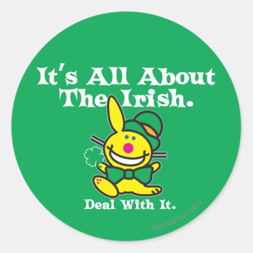 Its All About The Irish green Classic Round Sticker