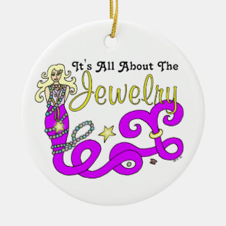 (It's All About The) Jewelry Mermaid Double Design Ceramic Ornament