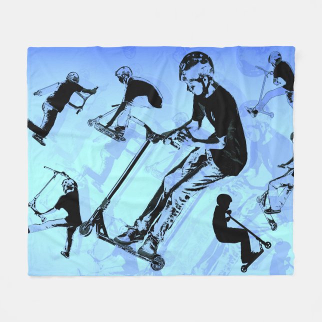 It's All About The Scooter! - Scooter Tricks Fleece Blanket (Front (Horizontal))