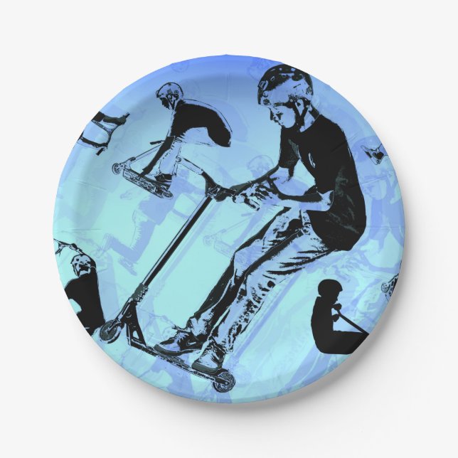 It's All About The Scooter! - Scooter Tricks Paper Plates (Front)