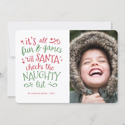 Its all fun and games Funny Holiday Photo Card