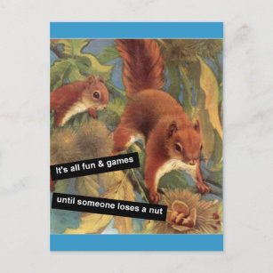 It's All Fun And Games Until Someone Loses A Nut  Postcard