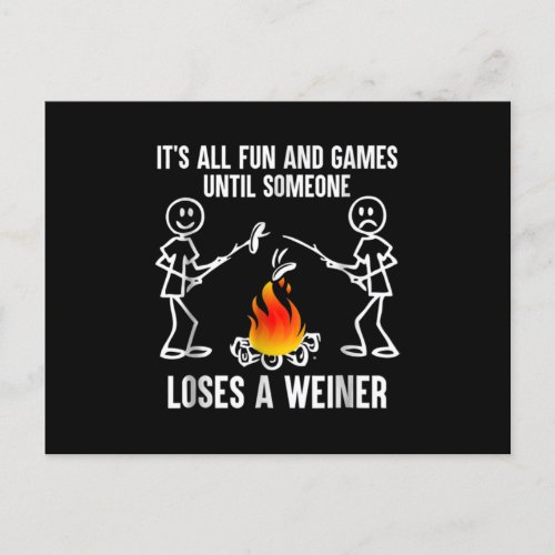 Its All Fun And Games Until Someone Loses A Weiner Invitation Postcard