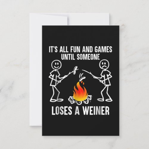 Its All Fun And Games Until Someone Loses A Weiner RSVP Card