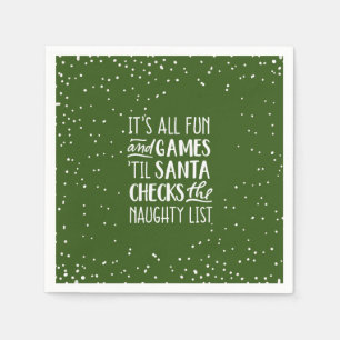 It's All Fun & Games Naughty List Christmas Napkins
