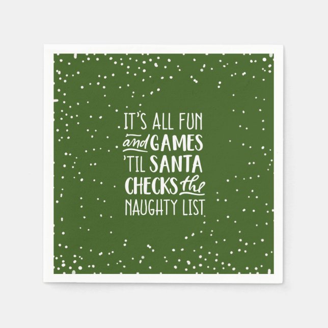 It's All Fun & Games Naughty List Christmas Napkins (Front)