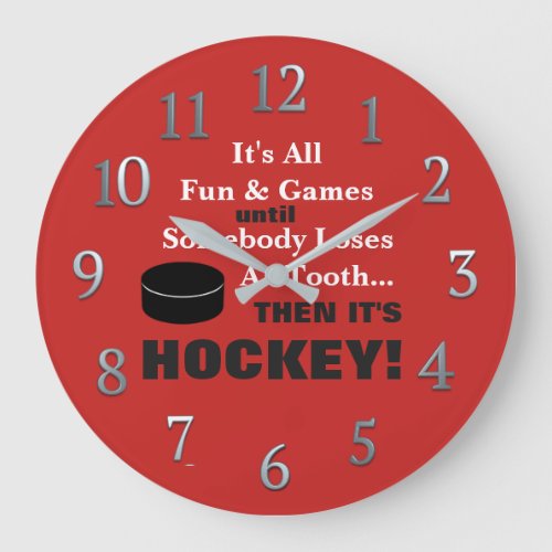 Its All Fun  Gamesthen its HOCKEY Large Clock