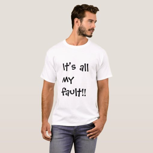 ALLNTRENDS Men's 'It Ain't My Fault' Graphic T-Shirt - Trendy Humor Tee, 50/50 Cotton Polyester Blend