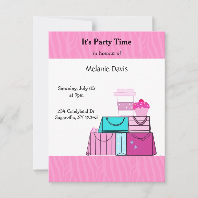 It's All Pink Birthday Party Invitation (Front)