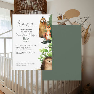 It's Almost Go Time Woodland Animal Baby Shower Invitation