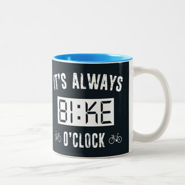 It's Always Bike O'Clock Two-Tone Coffee Mug (Right)