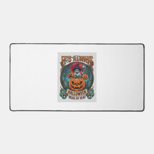 Its Always Halloween Inside Head Pumpkin Ghost Sna Desk Mat