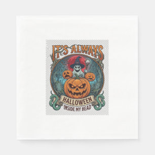 Its Always Halloween Inside Head Pumpkin Ghost Sna Napkins