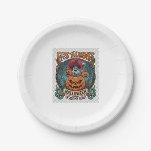 Its Always Halloween Inside Head Pumpkin Ghost Sna Paper Plates