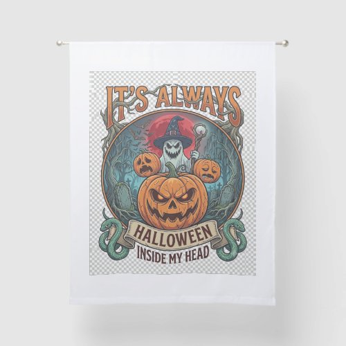 Its Always Halloween Inside Head Pumpkin Ghost Sna Sheer Curtains