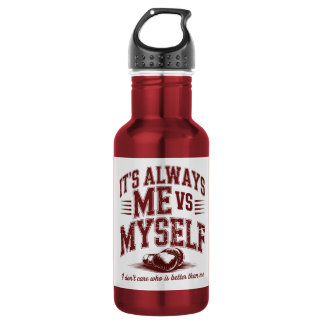 It's Always Me Vs Myself Boxing Gym Motivation Stainless Steel Water Bottle