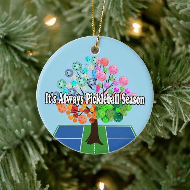 It's Always Pickleball Season - Four Seasons Tree Ceramic Ornament (Tree)