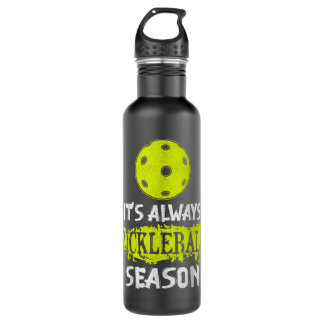 It's Always Pickleball Season Funny Pickleball Gif Stainless Steel Water Bottle