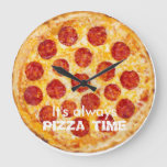 It&#39;s Always Pizza Time Large Clock at Zazzle