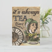 "It's always tea time" Mad Hatter Dictionary Art (Standing Front)