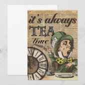 "It's always tea time" Mad Hatter Dictionary Art (Front/Back)