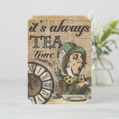"It's always tea time" Mad Hatter Dictionary Art (Standing Front)