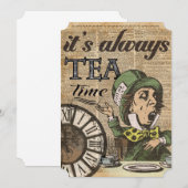 "It's always tea time" Mad Hatter Dictionary Art (Front/Back)