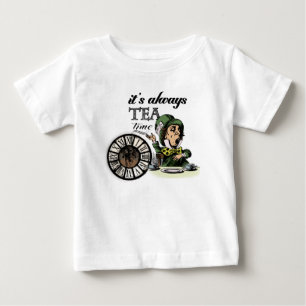 "It's always tea time" Mad Hatter Dictionary Art Baby T-Shirt