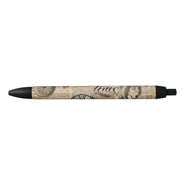 "It's always tea time" Mad Hatter Dictionary Art Pen (Front)