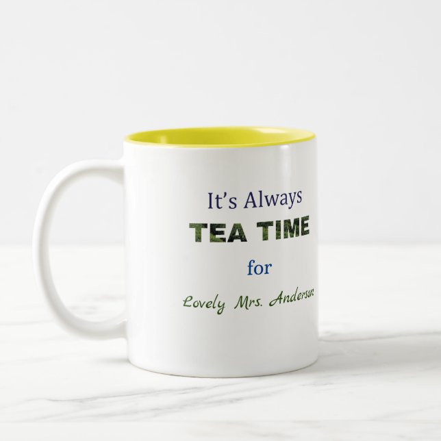 It's always Tea time Two-Tone Coffee Mug (Left)