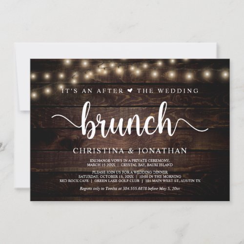 Its an after the wedding brunch elopement  invitation
