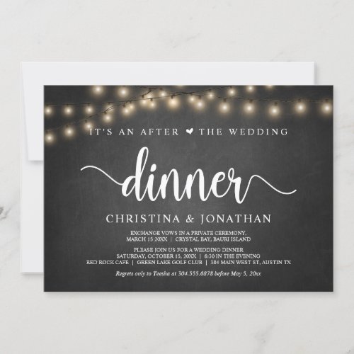 Its an after the Wedding Dinner Elopement Invita Invitation