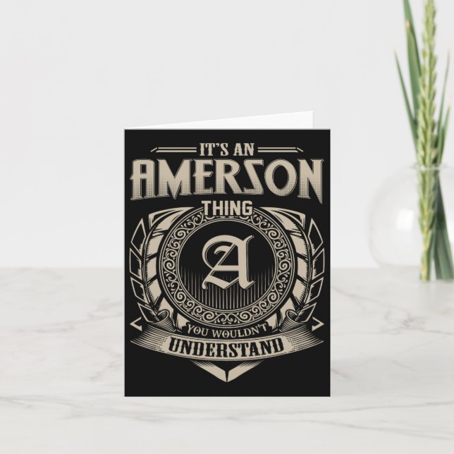 It's An Amerson Thing You Wouldn't Understand Name Card (Front)