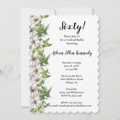 Its an Elegant Floral Sixtieth Birthday Party Invitation