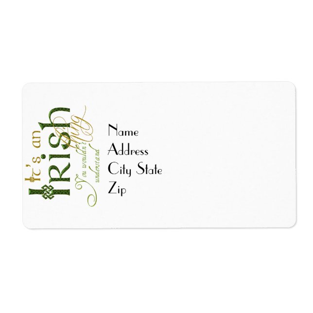 It's an Irish Thing Label (Front)