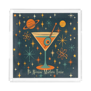 Its Atomic Martini Time Cosmic Stars Acrylic Tray