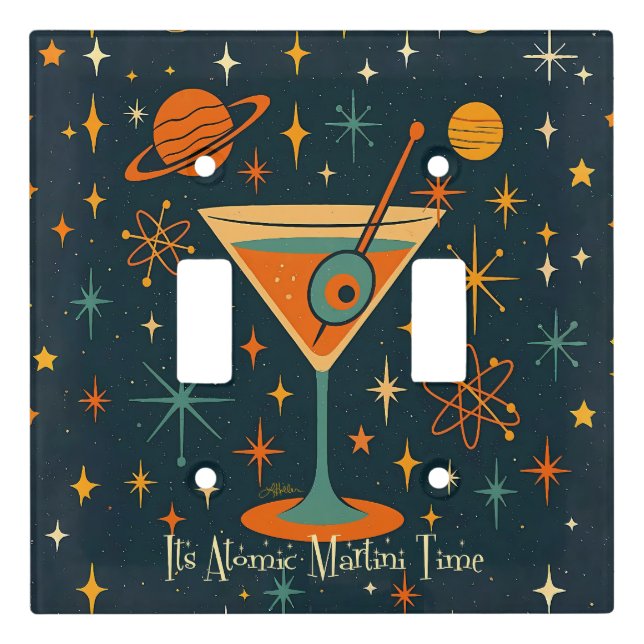 Its Atomic Martini Time Cosmic Stars Light Switch Cover (Front)