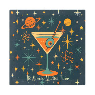 Its Atomic Martini Time Cosmic Stars Metal Print