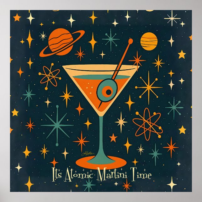 Its Atomic Martini Time Cosmic Stars Poster (Front)