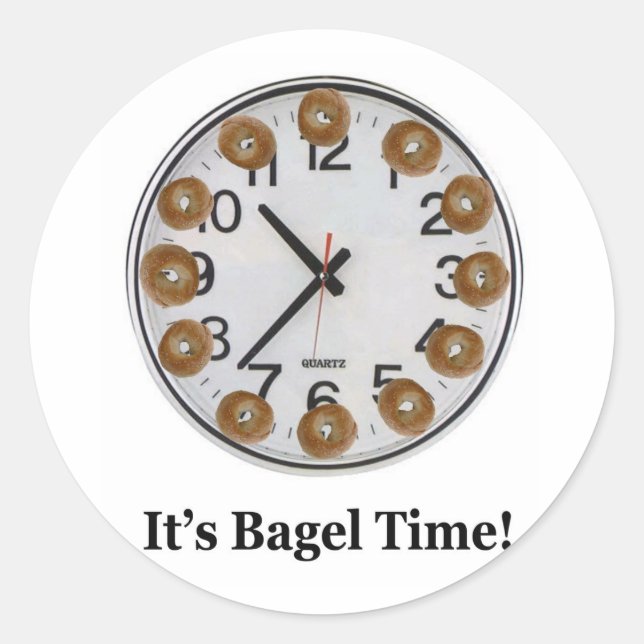 It's Bagel Time! Classic Round Sticker (Front)
