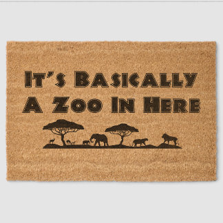It's Basically A Zoo In Here Fiber Doormat