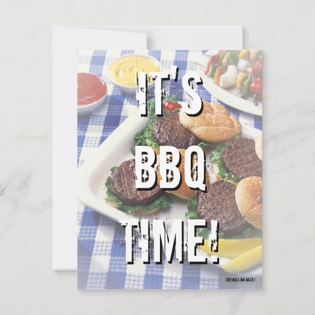 It's BBQ Time, Summer Barbecue Invitation (Front)