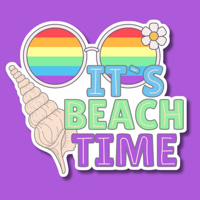 It's Beach Time Waterproof  Sticker (Creator Uploaded)
