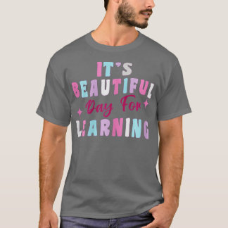 It's Beautiful Day For Learning Retro Teacher Stud T-Shirt
