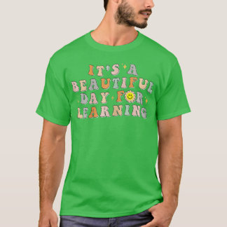 It's Beautiful Day For Learning Retro Teacher Stud T-Shirt