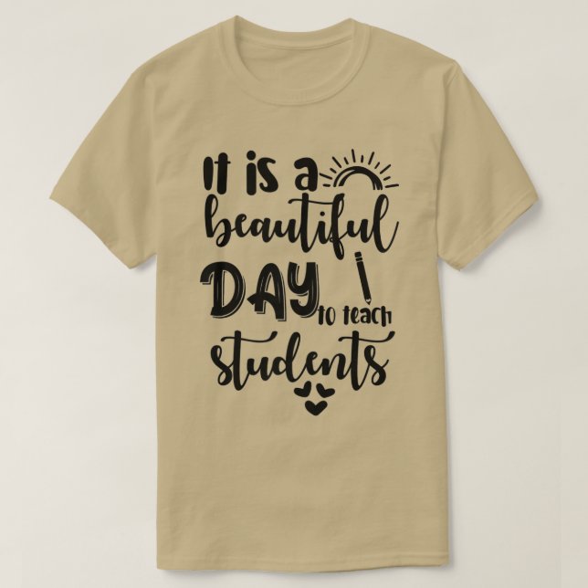 It's Beautiful Day For Learning Retro Teacher Stud T-Shirt (Design Front)