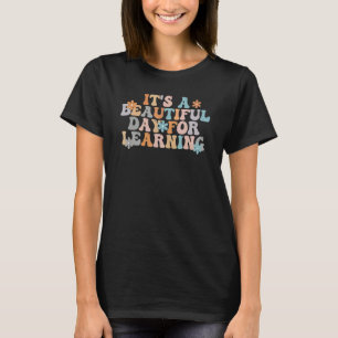 It's Beautiful Day For Learning Retro Teacher Stud T-Shirt